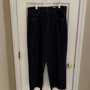 rag & bone women's the Annie wide leg ankle Dark Blue Relaxed Jeans size 34 bn